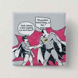 Distressed Batman And Robin Handshake 15 Cm Square Badge