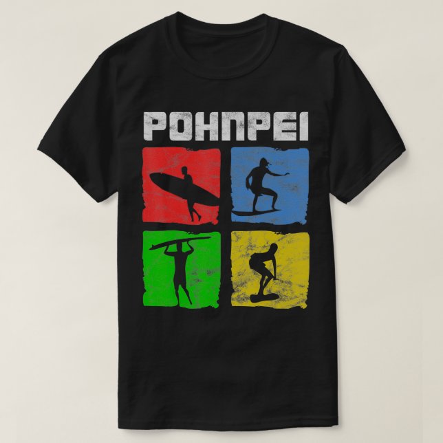 DISTRESSED Beautiful PPass Pohnpei Surfing  T-Shirt (Design Front)
