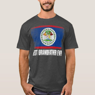 Distressed Belise Flag Best Grandfather Ever Patri T-Shirt