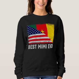 Distressed Best Mimi Ever American Cameroon Flag Sweatshirt