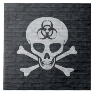 Distressed Biohazard Skull Tile