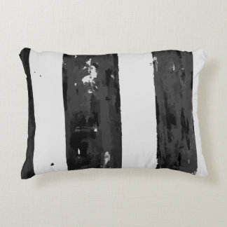 Distressed Black and White Stripe Decorative Cushion