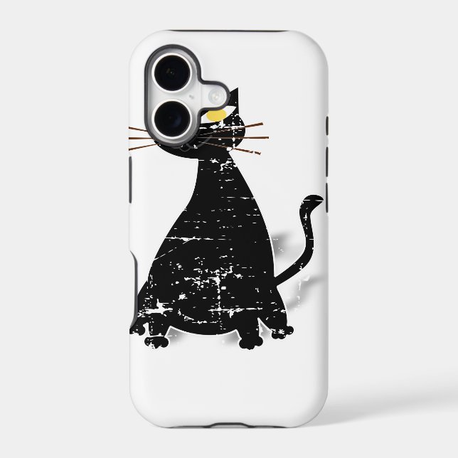 Distressed Black Fat Cat (Back)
