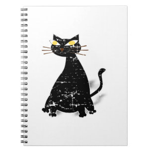 Distressed Black Fat Cat Notebook
