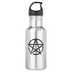 Distressed Black Pentagram - Pagan Symbol 532 Ml Water Bottle