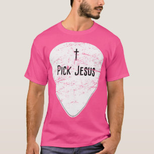 Distressed Black Pick Jesus Christian Music T-Shirt