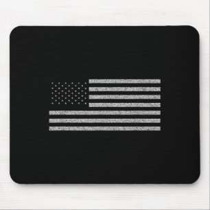 Distressed Black White American Flag Vintage Mouse Pad