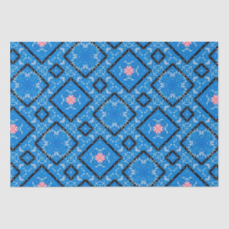 Distressed Blue Black Pink Diamond Tissue Paper