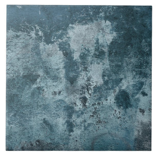 distressed blue cement tile