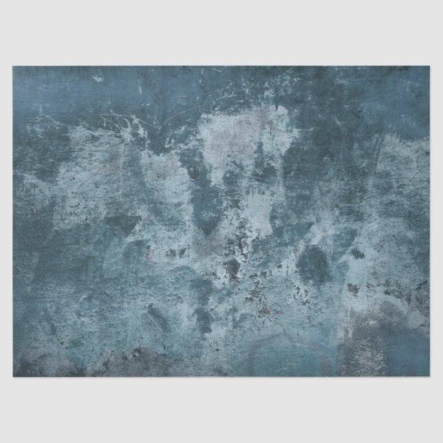 distressed blue cement tissue paper (Front)