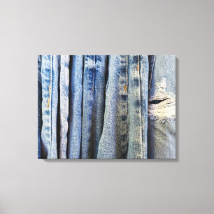 Distressed Blue Jeans Canvas Print