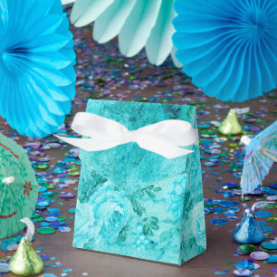 Distressed Blue Roses Collage  Favour Box