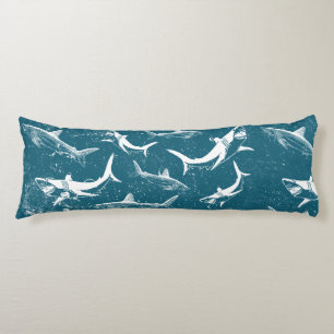 Distressed Blue Shark Pattern Body Cushion