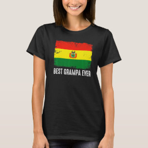 Distressed Bolivia Flag Best Grampa Ever Patriotic T-Shirt