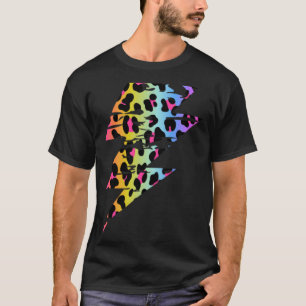 Distressed Bolt of Lightning Animal Leopard Cheeta T-Shirt
