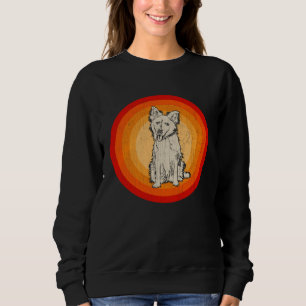 Distressed Border Collie Dog  Retro Style Sweatshirt