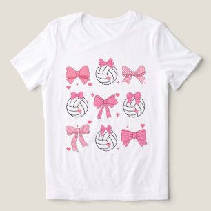 Distressed Bow Volleyball Shirt Coquette , Volleyb