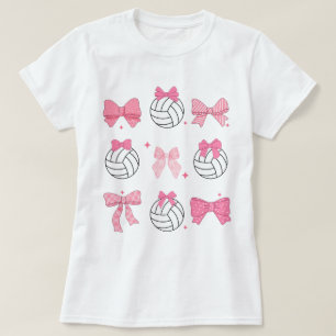 Distressed Bow Volleyball Shirt, Volleyball Coquet T-Shirt