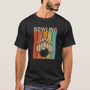 Distressed Bowling Men Women Cute Bowling Retro T-Shirt