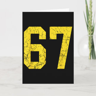 Distressed Bright Gold Number 67 Jersey Player Uni Card