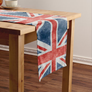 Distressed British Flag Long Table Runner