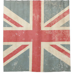 Distressed British Union Jack Shower Curtain