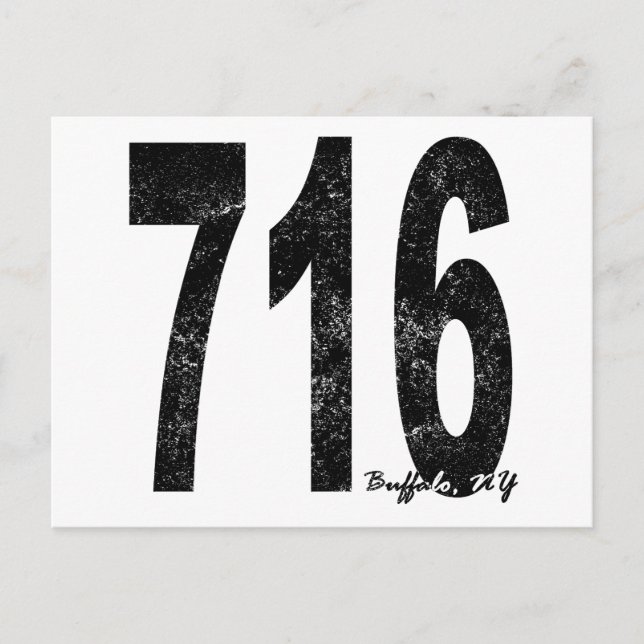 Distressed Buffalo 716 Postcard (Front)