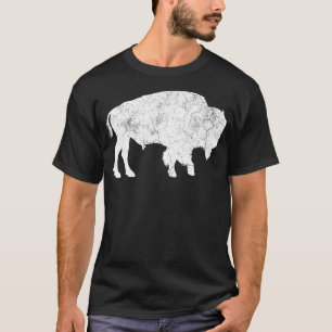 Distressed Buffalo Retro Bison Animal Lover Men Wo T-Shirt