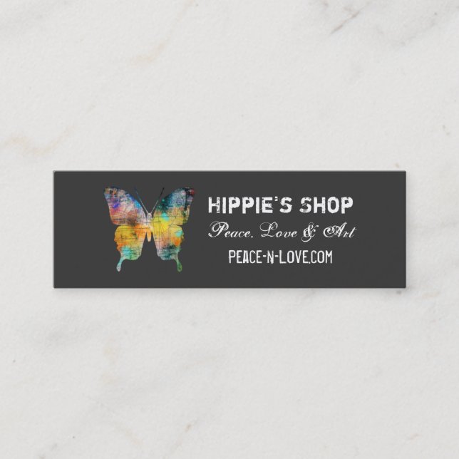 Distressed Butterfly Mini Business Card (Front)