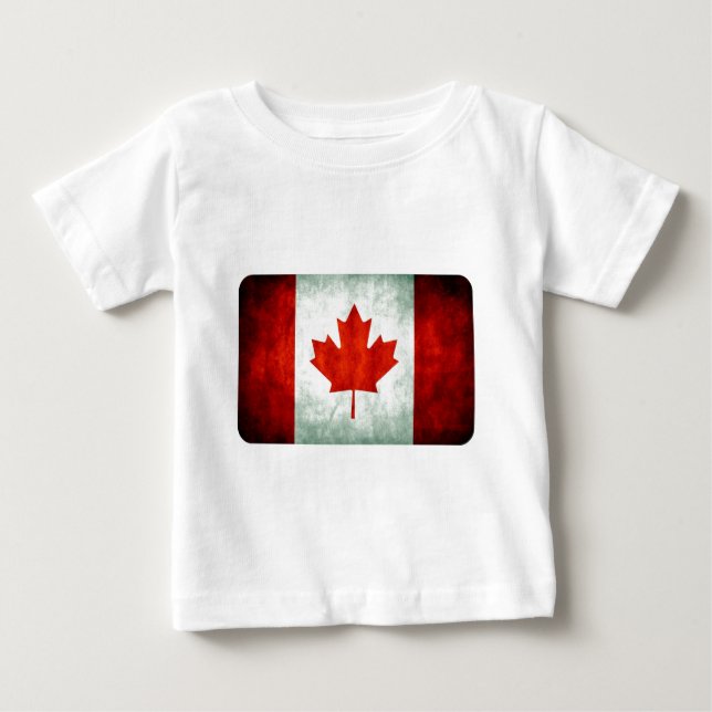 Distressed Canada Flag Baby T-Shirt (Front)