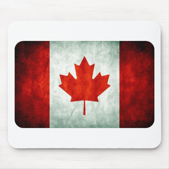 Distressed Canada Flag Mouse Pad (Front)