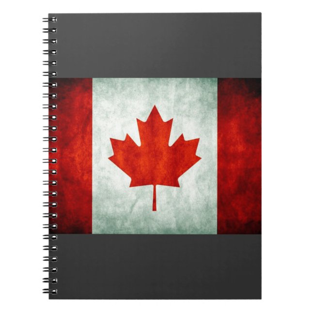 Distressed Canada Flag Spiral Notebook (Front)