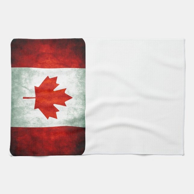 Distressed Canada Flag Tea Towel (Horizontal)