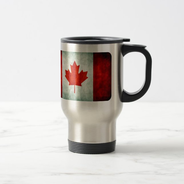Distressed Canada Flag Travel Mug (Right)