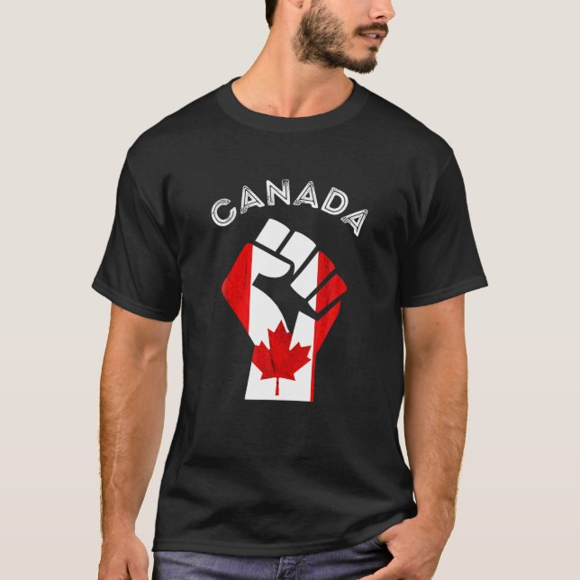Distressed Canada Maple Leaf Canada Day Canadians T-Shirt (Front)