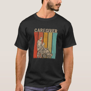 Distressed Caregiver Men Women Cute Caregiver Retr T-Shirt