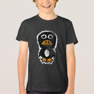 Distressed Cartoon Penguin 9 Tri-Blend Shirt