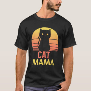 Distressed Cat Mama Vintage Eighties Style Ca Retr T-Shirt