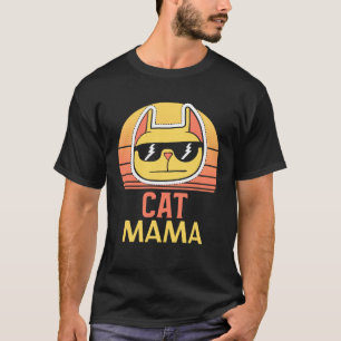 Distressed Cat Mama Vintage Eighties Style Ca Retr T-Shirt