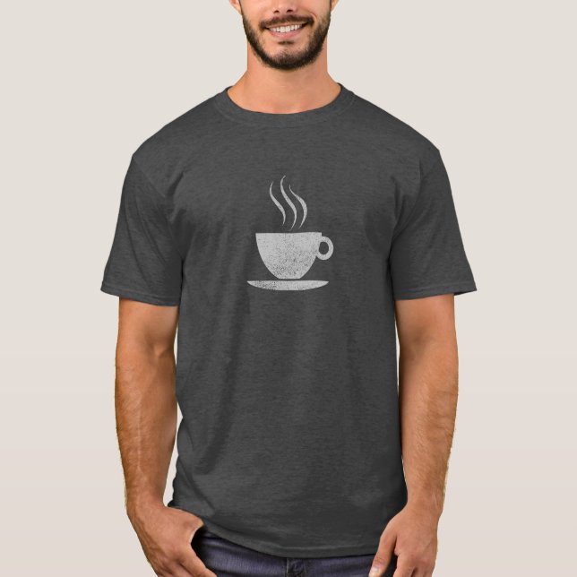 Distressed Coffee Cup Shirt - for dark shirts (Front)