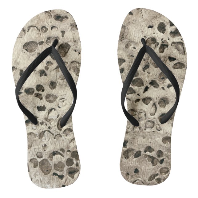 Distressed concrete small stones rocks beach jandals (Footbed)