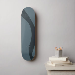 Distressed Cool Cadet Marble Blue Grey Skateboard