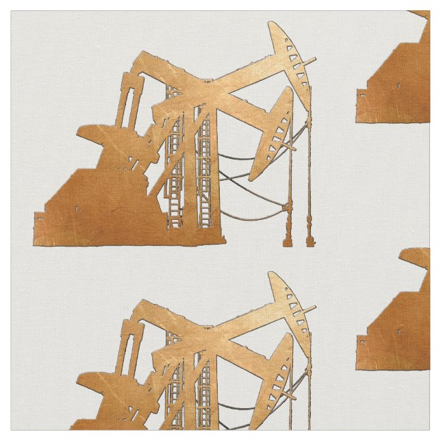 Distressed Copper Oil Pumping Unit Design Fabric (Close Up)