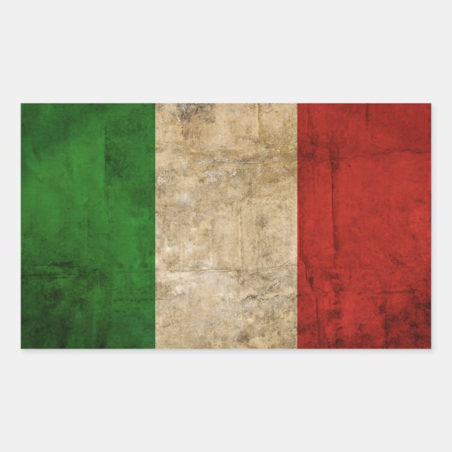Distressed Country Flags | Italy Rectangular Sticker (Front)