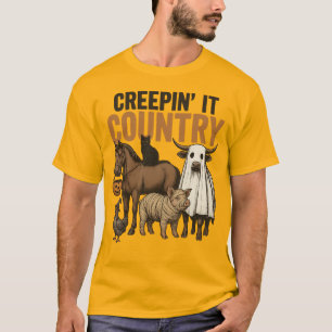 Distressed Creepin' It Country DTF Heat Transfer T-Shirt
