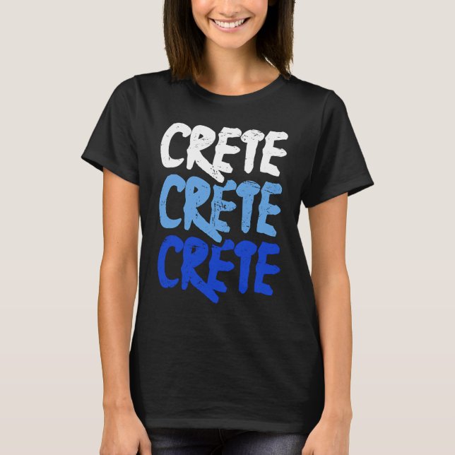 Distressed Crete Greece  Greek Island Crete T-Shirt (Front)