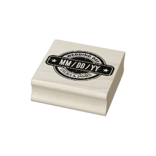 Distressed Custom Wedding Day Date  Rubber Stamp