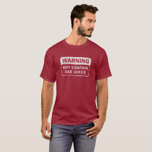 Distressed Dad Jokes Warning Label T-Shirt