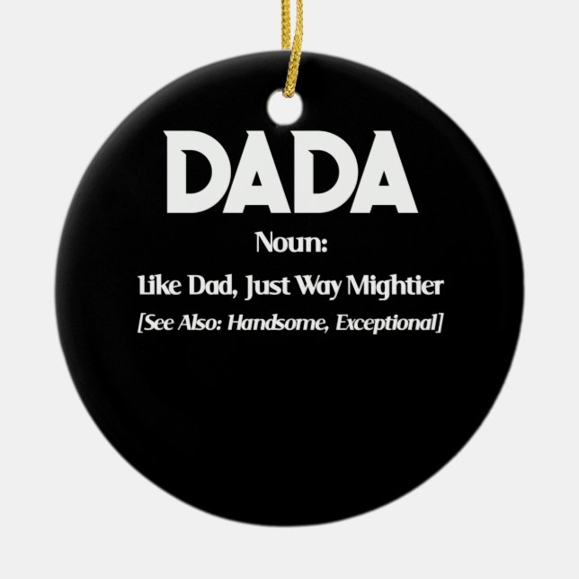 Distressed Dada Definition Retro Father's Day Ceramic Tree Decoration (Front)