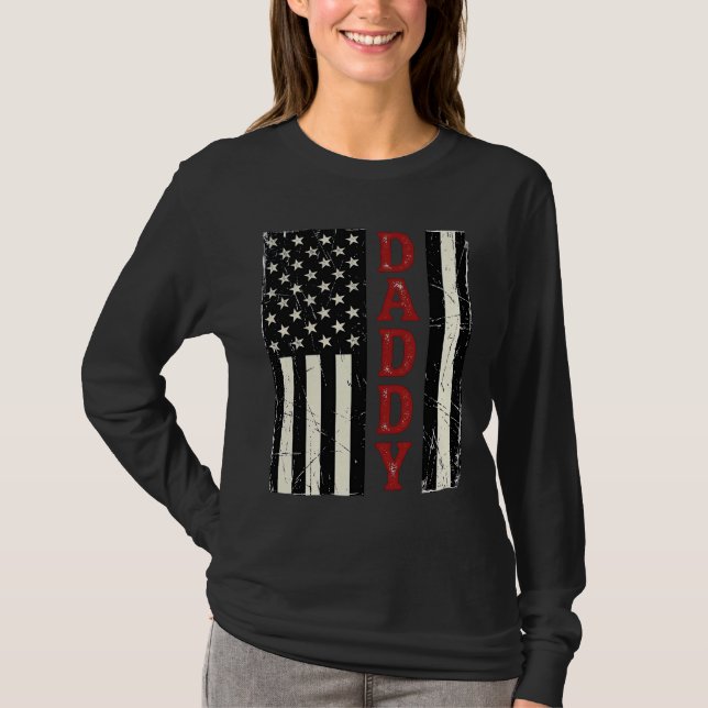 Distressed Daddy American Flag Shirt Design_1 (Front)